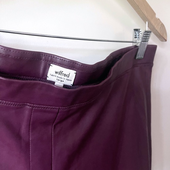 Wilfred Wine-Coloured Vegan Leather Trousers - Picture 3 of 7